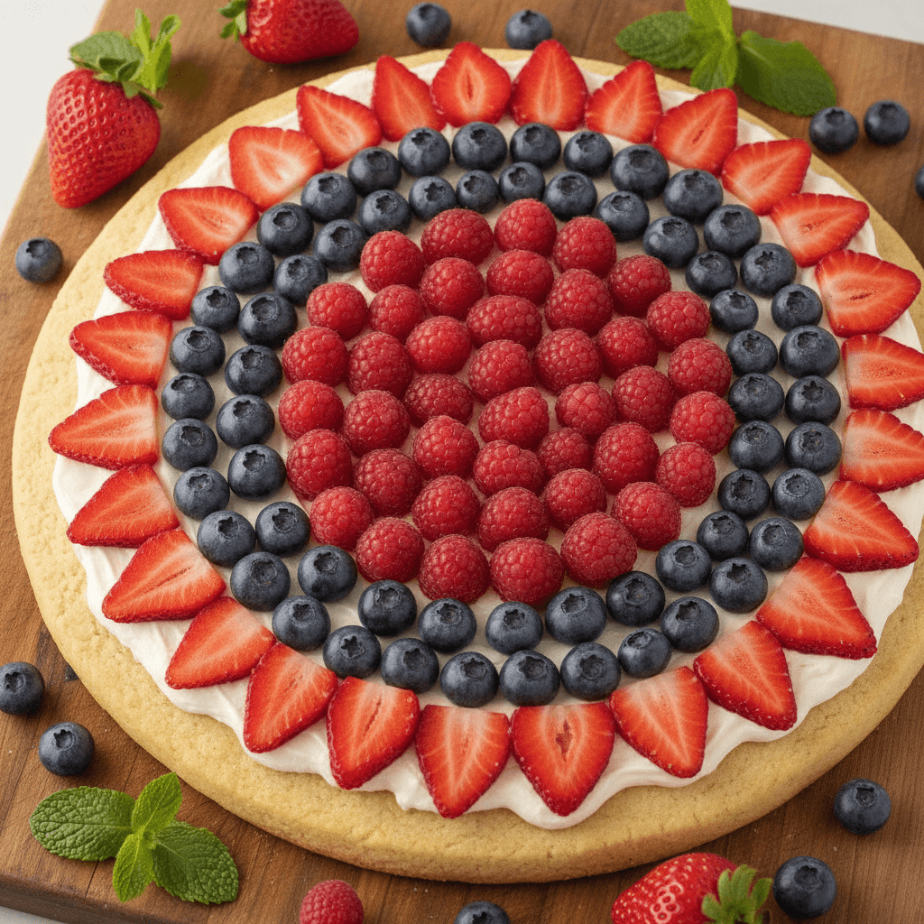 Easy Summer Berry Fruit Pizza (Red, White, and Blue!)
