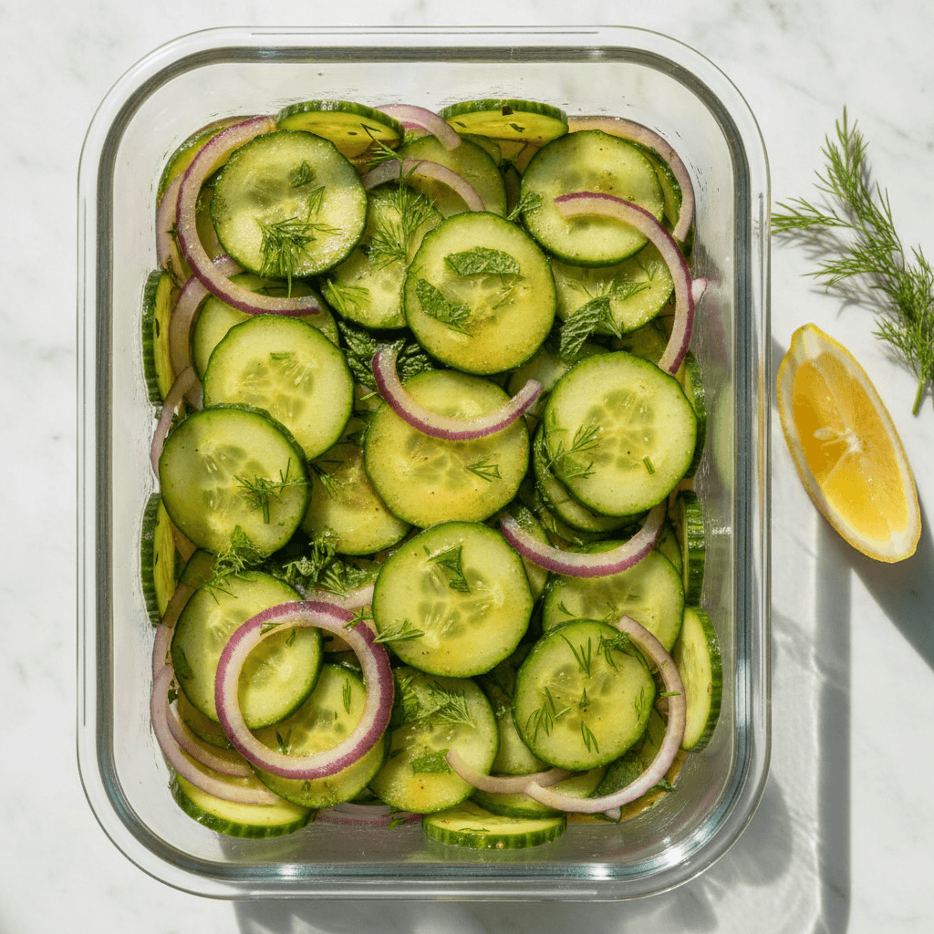 Meal Prep Cucumber Onion Salad (Stays Crisp All Week!)
