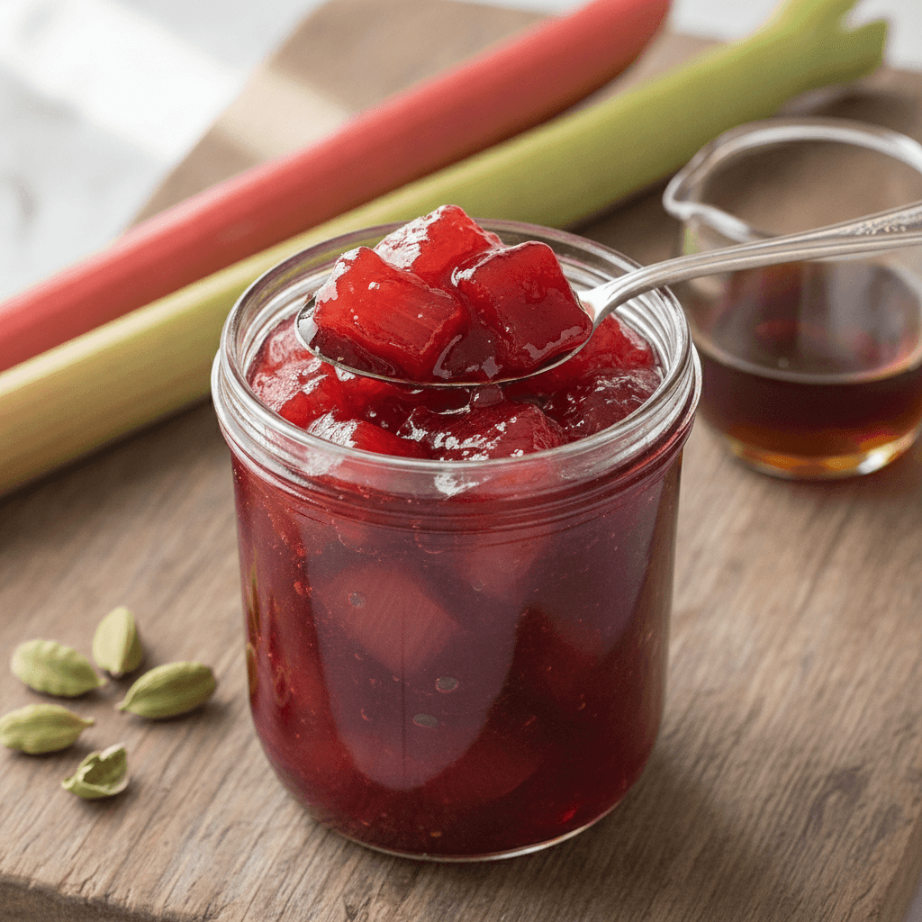 Maple Rhubarb Cardamom Jam Recipe