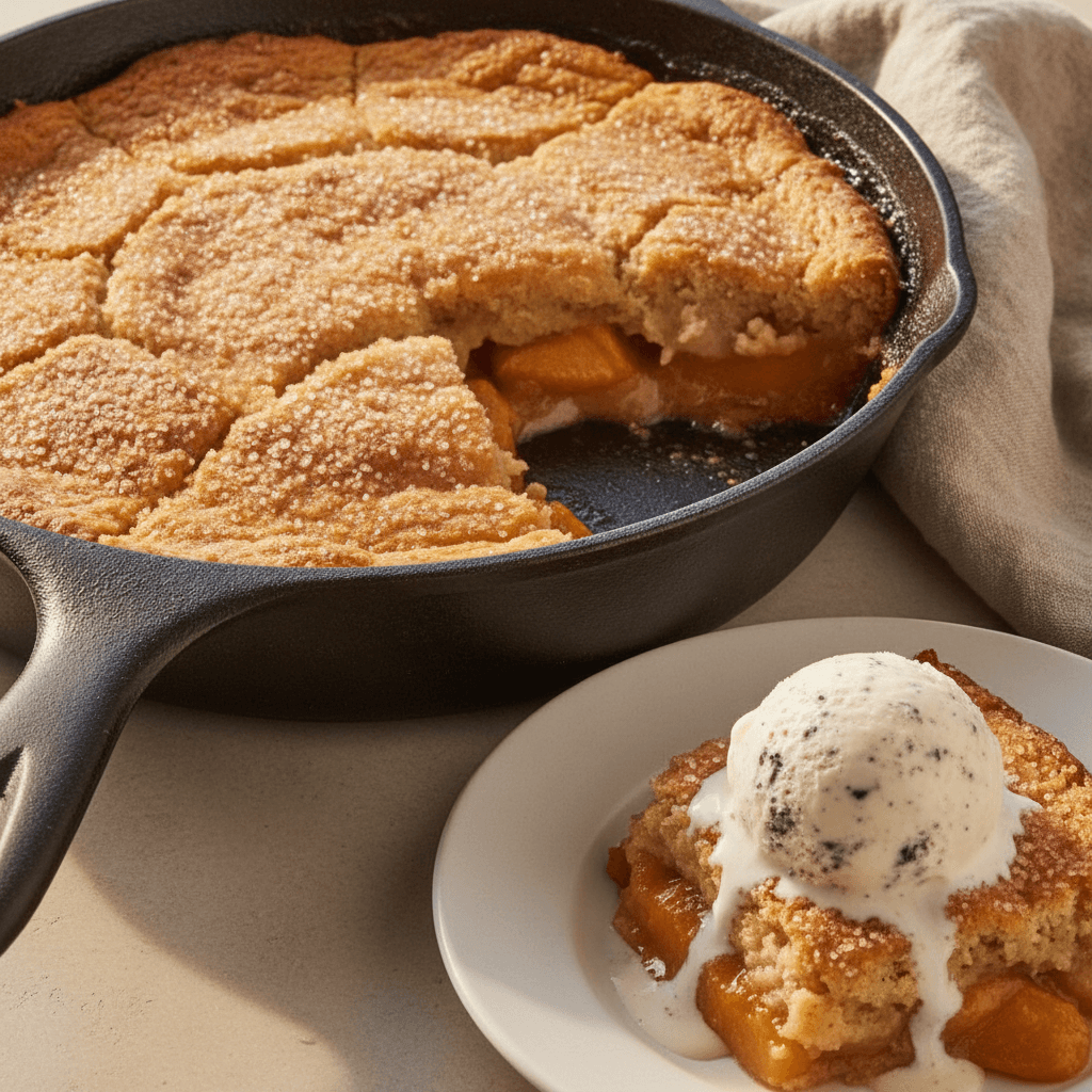 Easy Peach Cobbler Recipe with Biscuit Topping