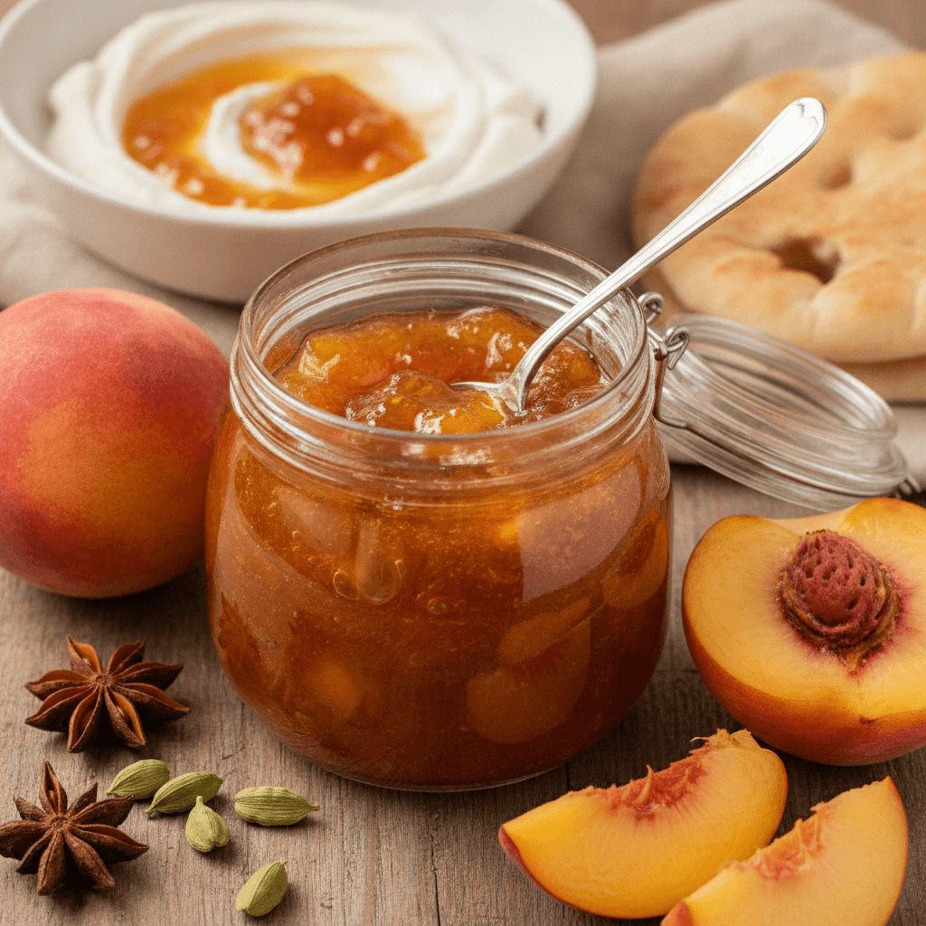 Spiced Peach Jam Recipe (Cardamom & Star Anise)