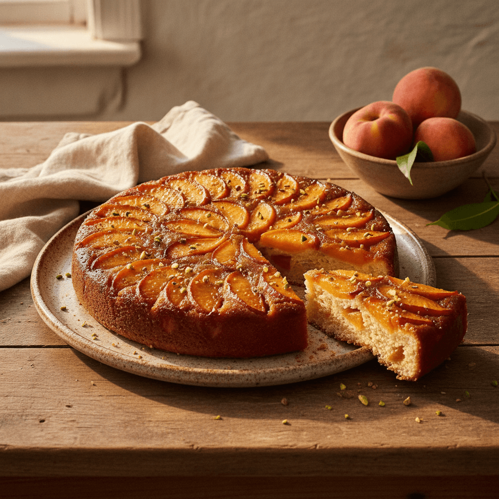 My Favorite Peach Upside Down Cake (with Cardamom)