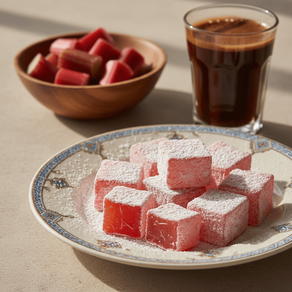 Rhubarb Turkish Delight Recipe (Easy Homemade Lokum)