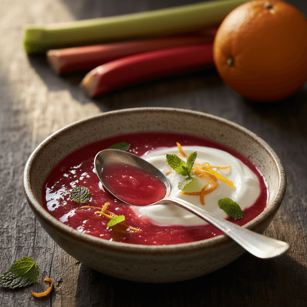 Easy Rhubarb Sauce Recipe with Orange & Cardamom