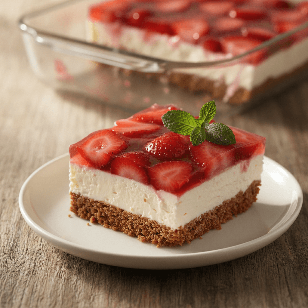 Easy Strawberry Pretzel Dessert (Halal & No-Bake Option!)