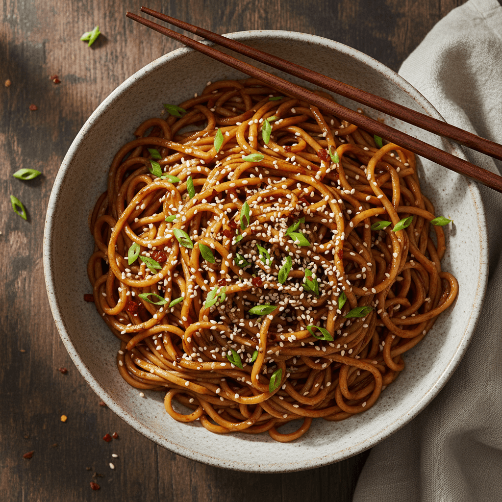 Easy 15 Minute Garlic Sesame Noodles You'll Love