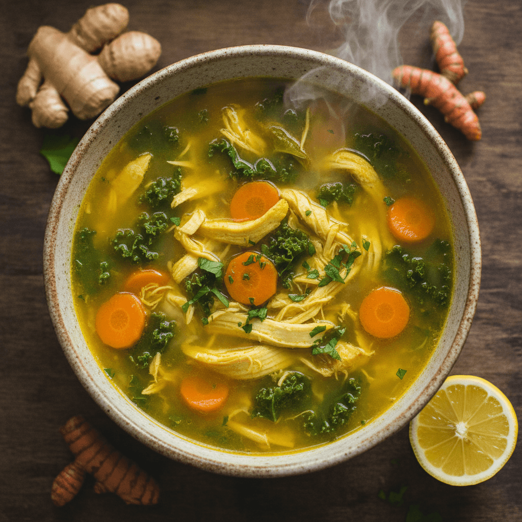 Golden Anti Inflammatory Turmeric Chicken Soup (Meal Prep)