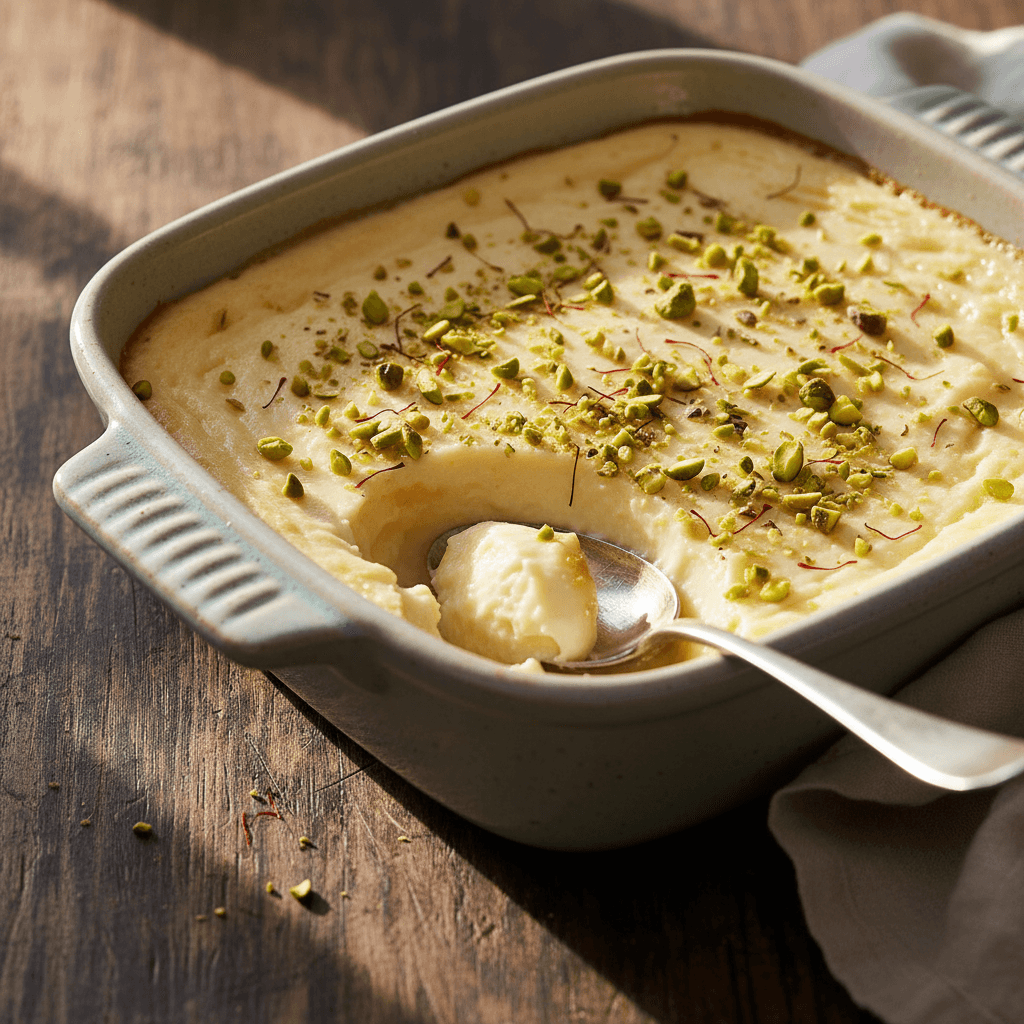 Easy Baked Yogurt with Cardamom & Saffron