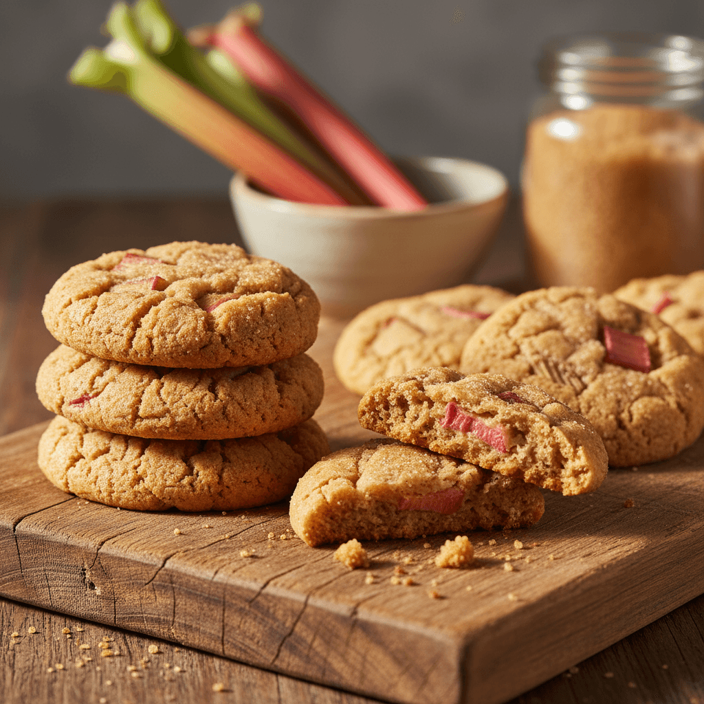 Chewy Brown Sugar Rhubarb Cookies (Easy Recipe)