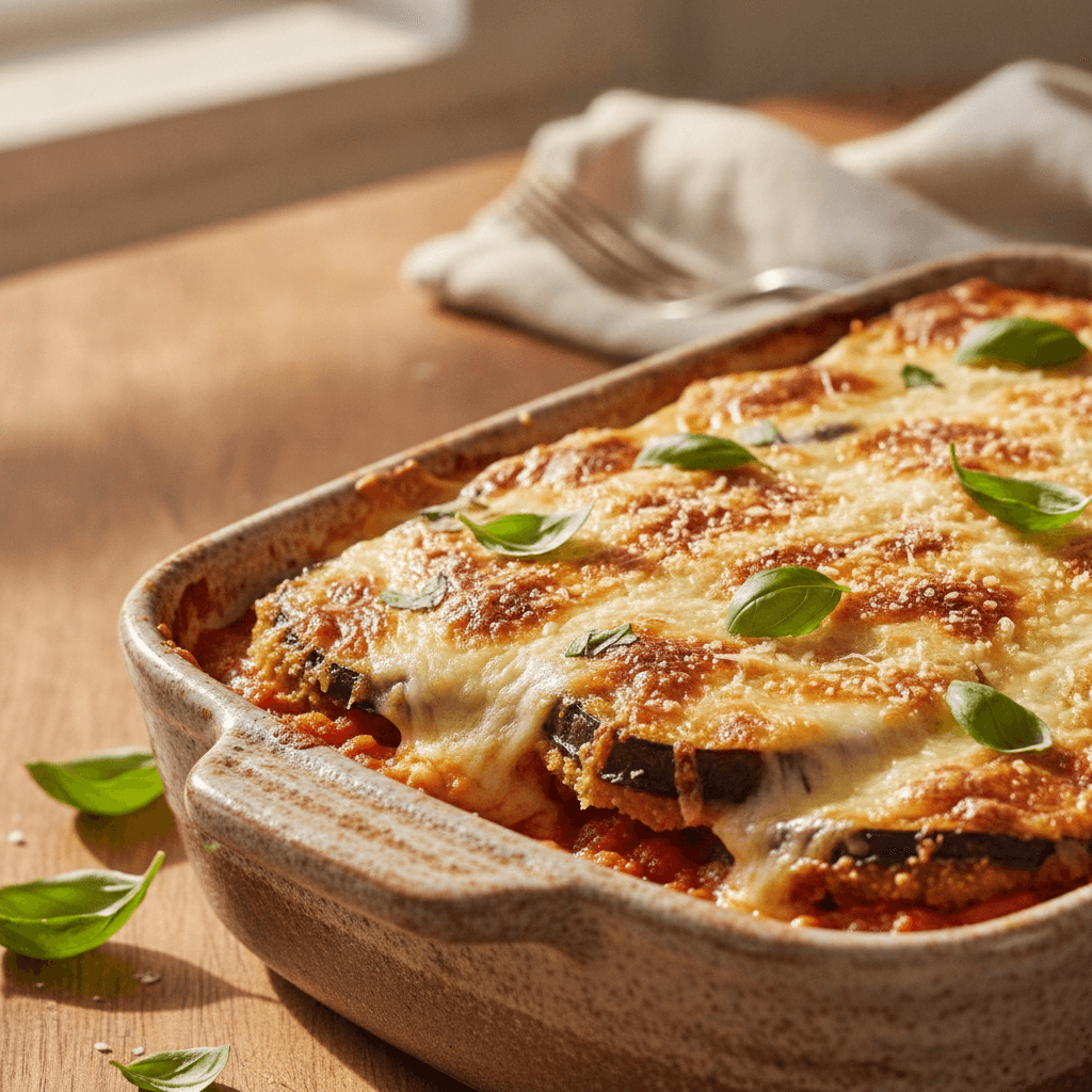 Easy Crispy Oven Baked Eggplant Parmesan (No-Fry!)