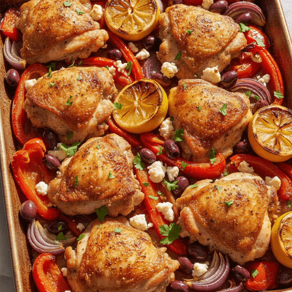 Easy Greek Sheet Pan Chicken Dinner Recipe
