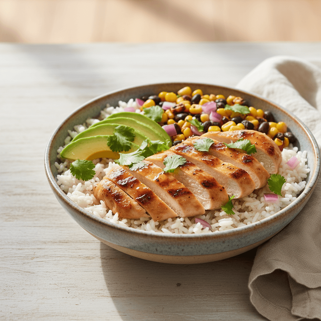 Honey Lime Chicken & Avocado Rice Bowl (Easy & Healthy!)