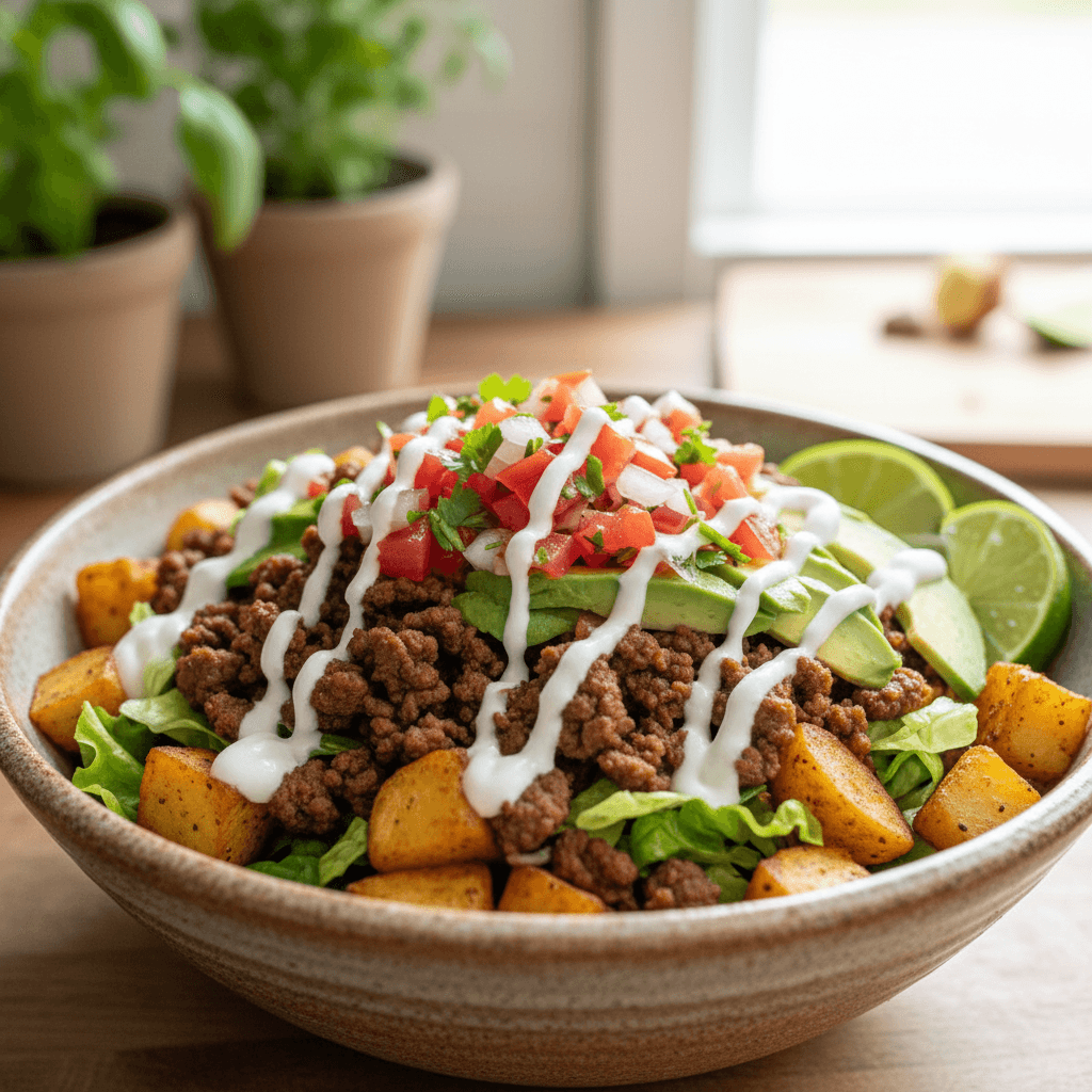 Easy Loaded Potato Taco Bowl (A Family Favorite!)