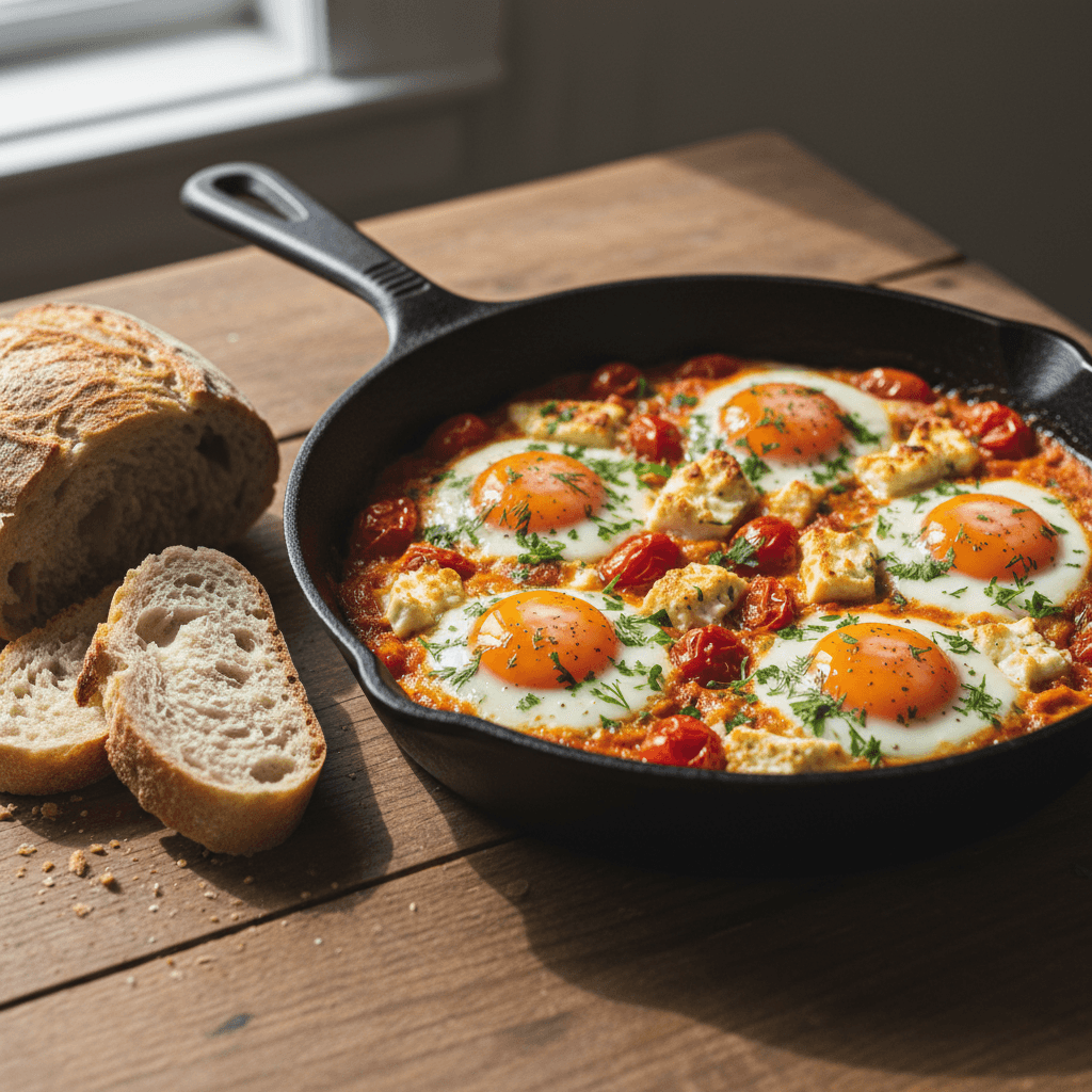 Stunning Mediterranean Baked Feta Eggs