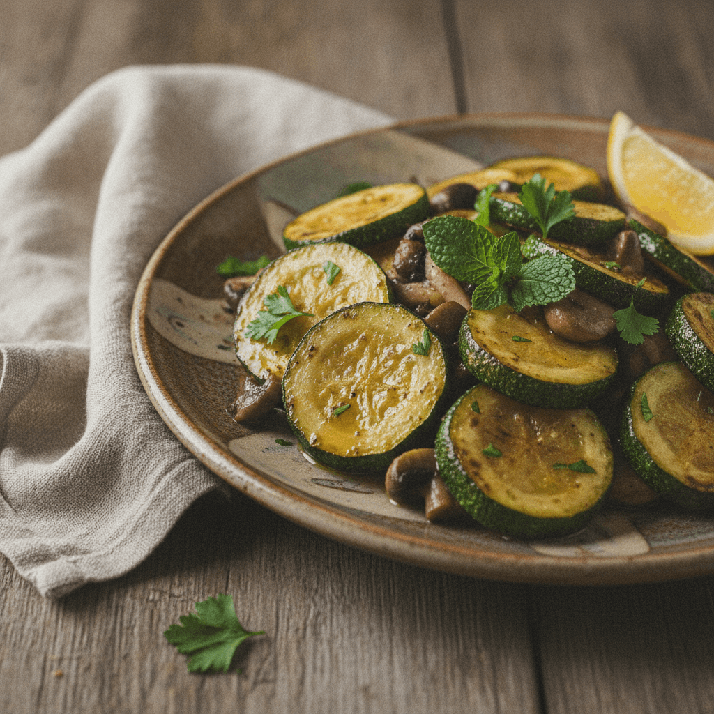 Simple Pan-Fried Zucchini and Mushrooms Recipe