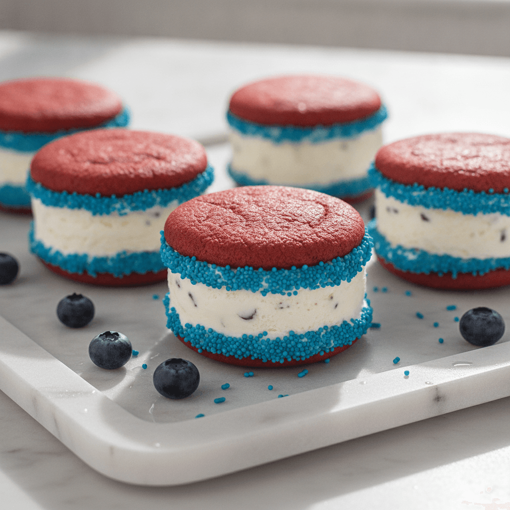 Easy Patriotic Mini Ice Cream Sandwiches (Showstopper!)