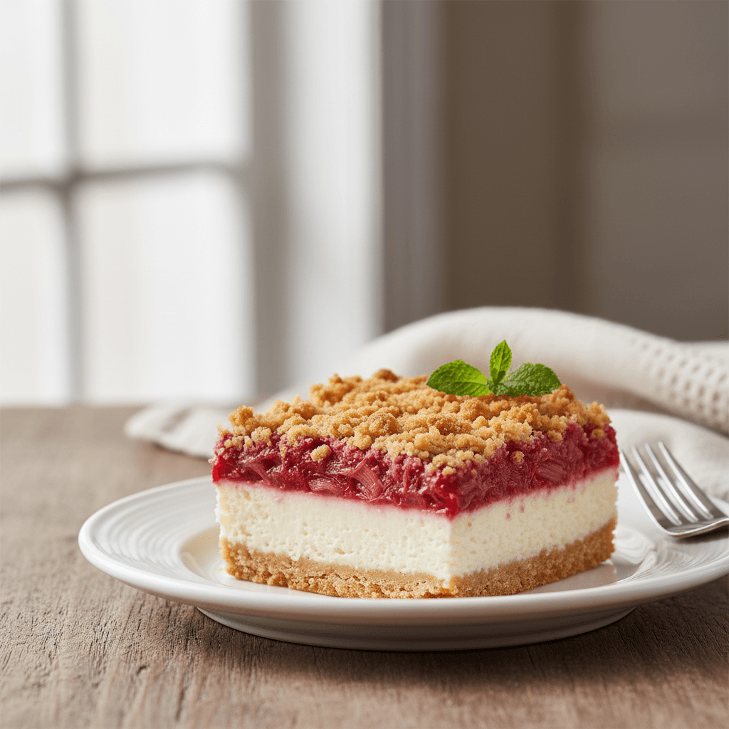 Easy Rhubarb Cream Cheese Bars Recipe