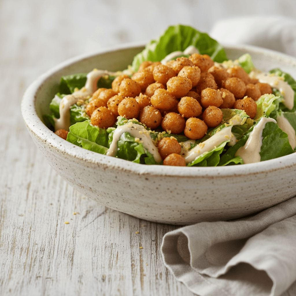 Vegan Caesar Salad with Crispy Chickpea Croutons | Cook With Yara