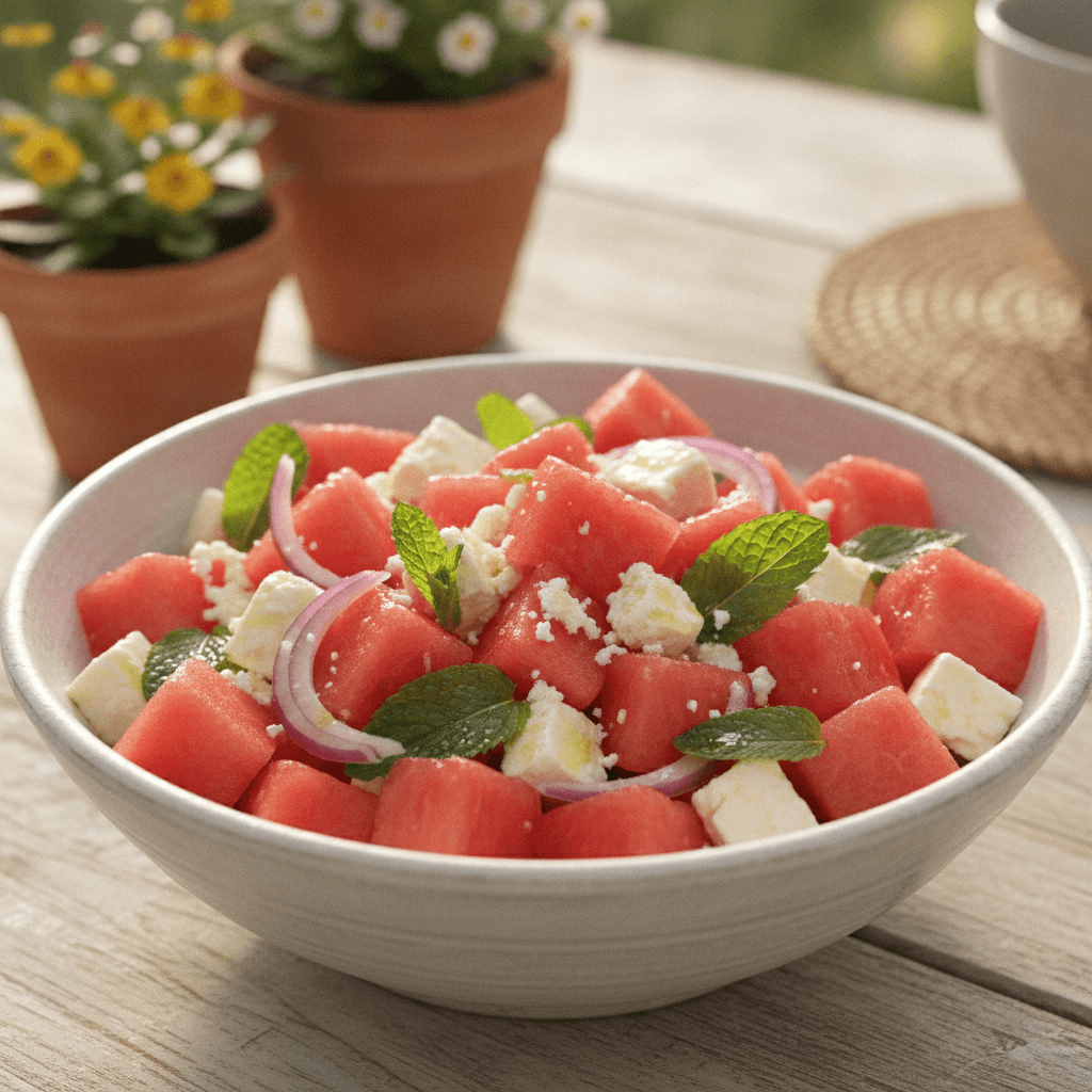 Refreshing Watermelon Feta Salad with Mint and Lime