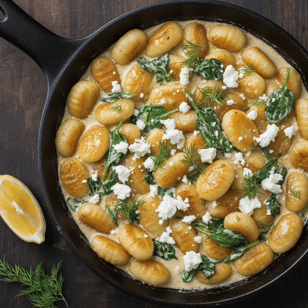 Creamy Gnocchi with Spinach and Feta (Easy & Elegant)